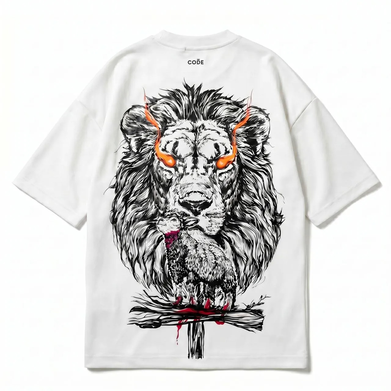 Camiseta Oversized Worthy is the Lamb - Offwhite